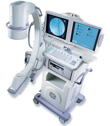 Picture of GE ultrasound machine with c-arm